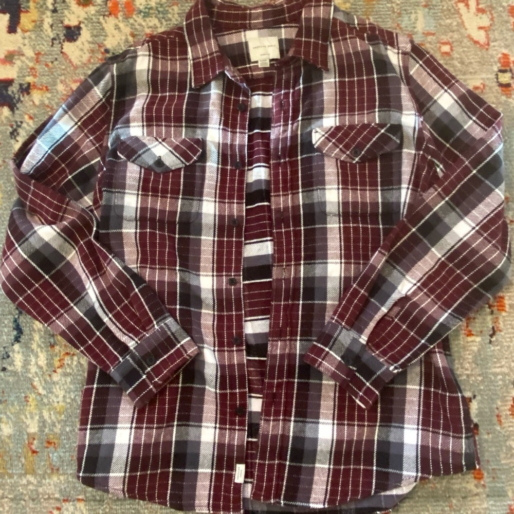 American Eagle Plaid Button Up